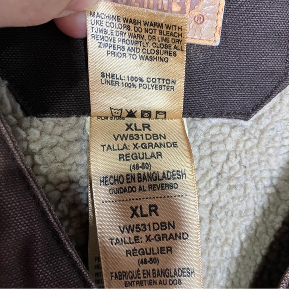 Berne high country vest Sherpa lined v-neck duck vest men’s size XL work wear - Picture 6 of 10